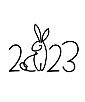 Раскраска кролик 2023 #27 #356354