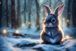 Раскраска кролик новый год #25 #356483