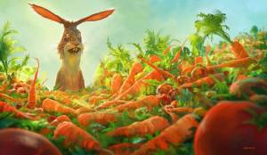 Раскраска кролик с морковкой #9 #356544