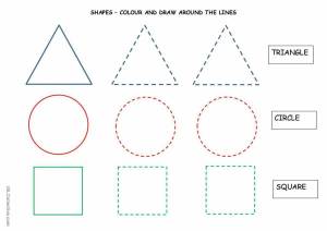 Раскраска круг квадрат треугольник для детей 3 4 лет #5 #357204