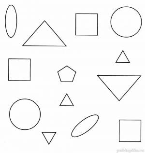 Раскраска круг квадрат треугольник для детей 3 4 лет #27 #357226