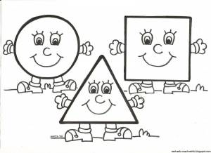 Раскраска круг квадрат треугольник для детей 3 4 лет #38 #357237
