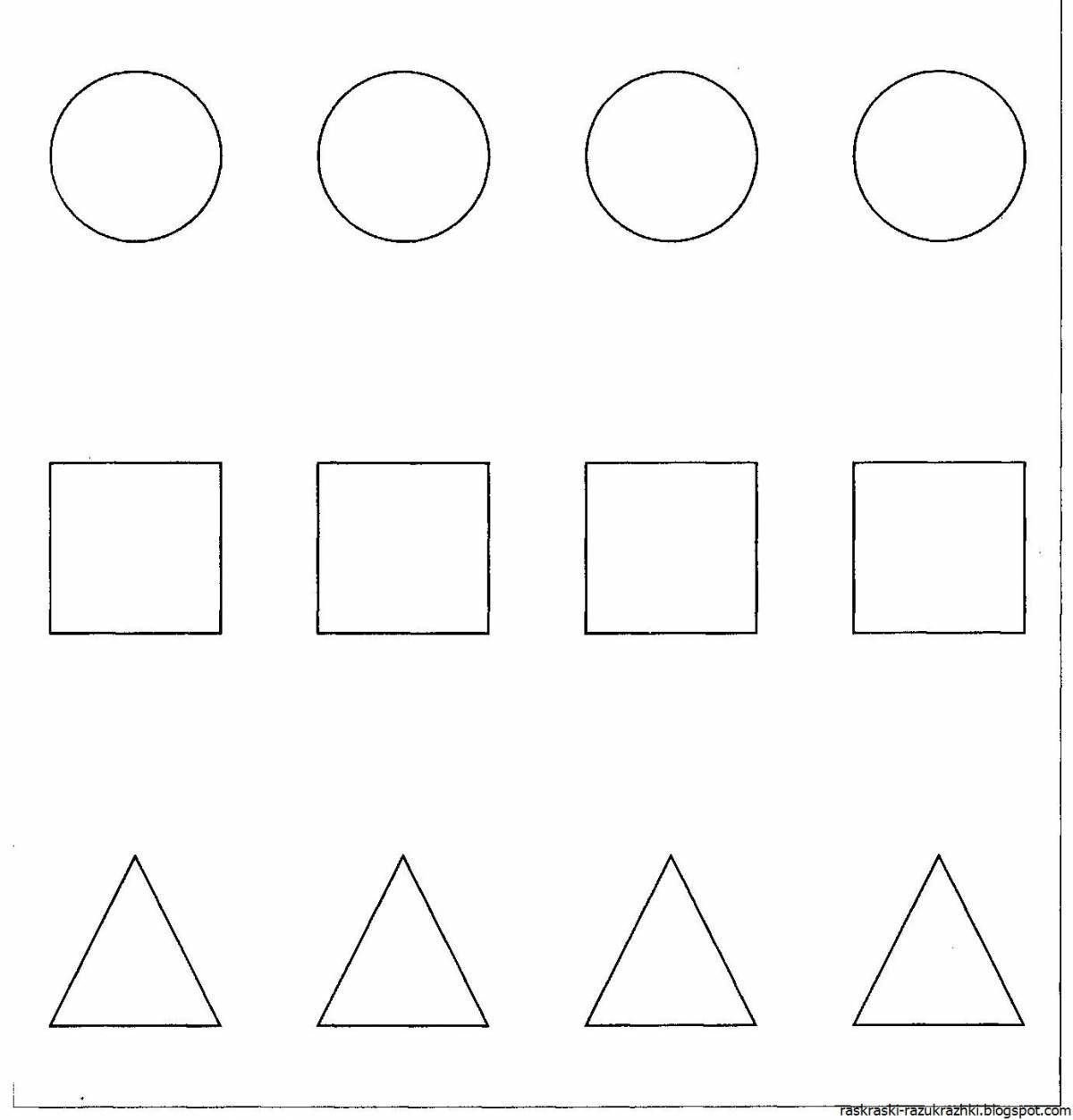 Круг квадрат треугольник для детей 3 4 лет #10