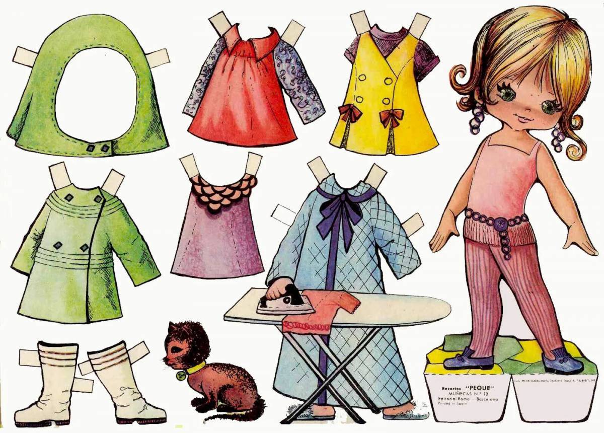 Кукла и ее одежда вырезать #19