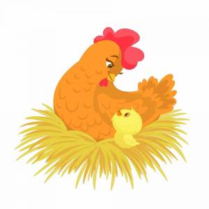 Раскраска курица с цыплятами для детей #26 #361966