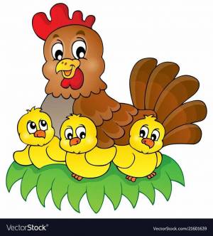 Раскраска курица с цыплятами для детей #35 #361975