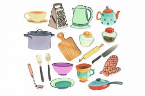 Раскраска кухонные принадлежности для детей #6 #362695