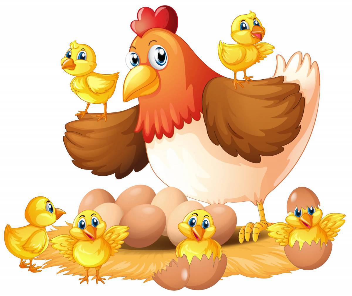 Курица с цыплятами для детей #14