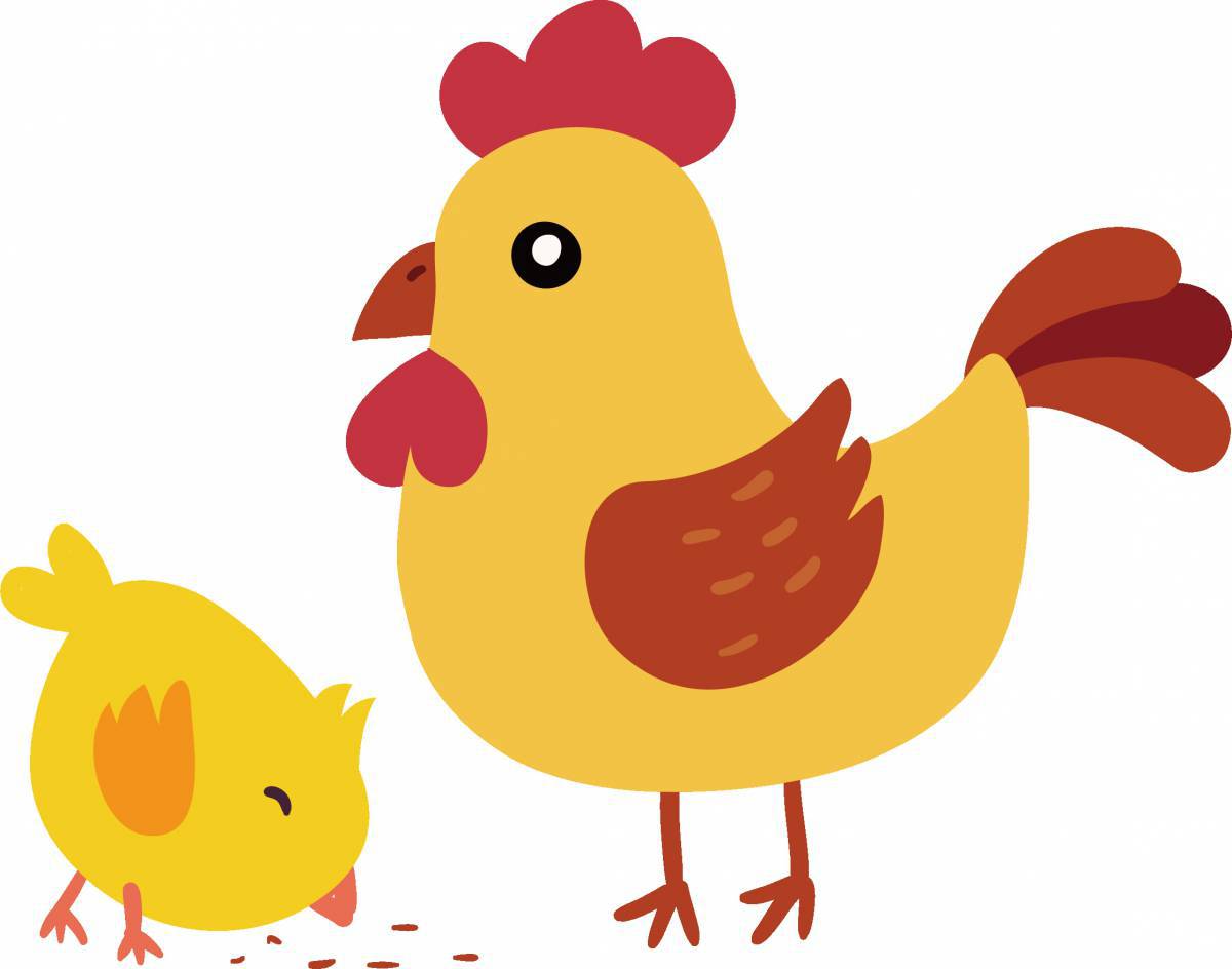 Курица с цыплятами для детей #19