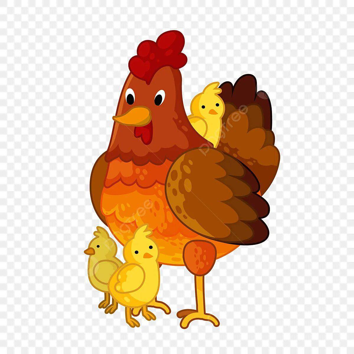 Курица с цыплятами для детей #23