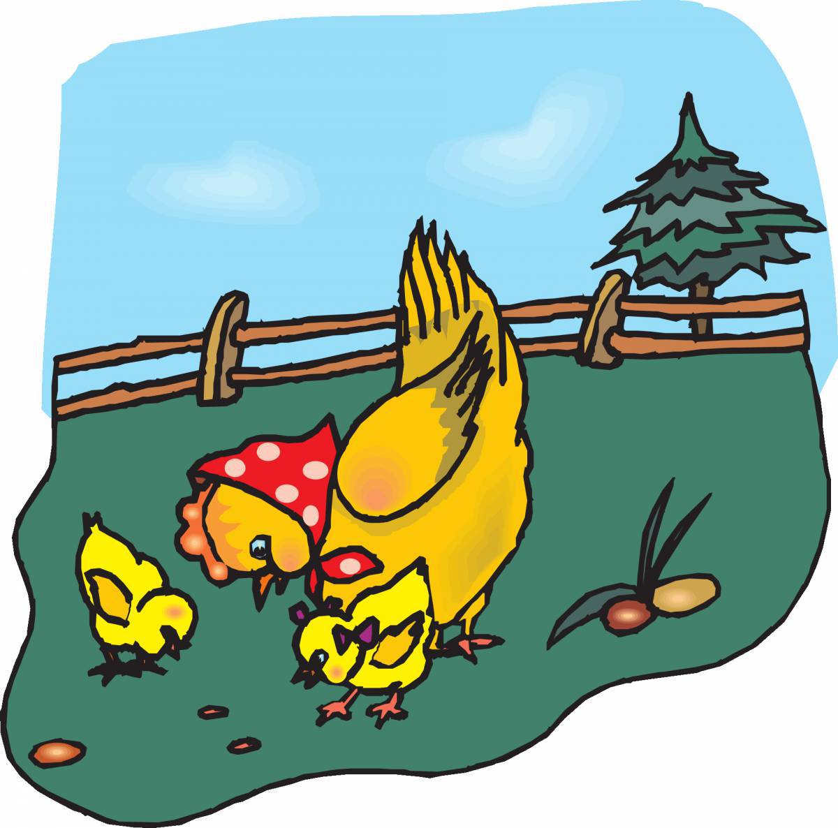 Курица с цыплятами для детей #29
