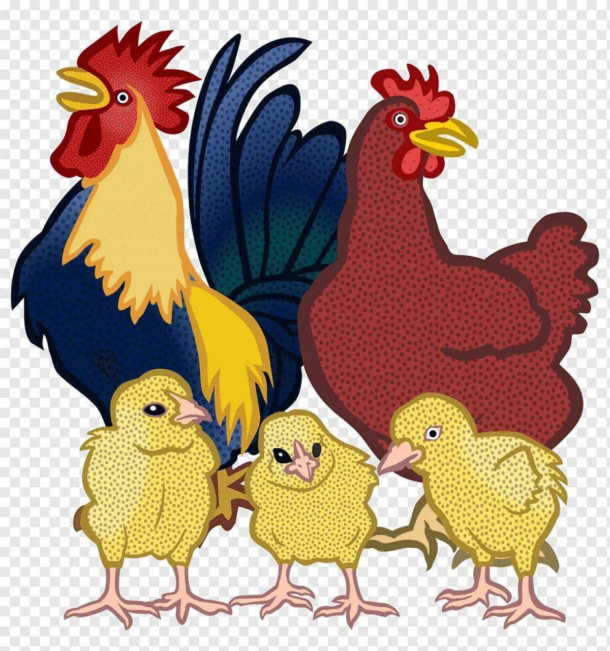 Курица с цыплятами для детей #31