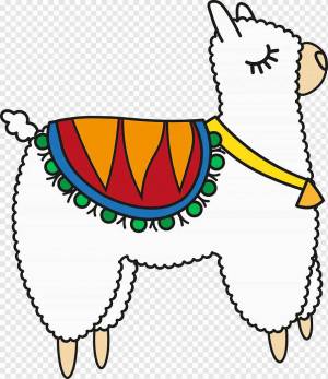Раскраска лама для детей #19 #364539