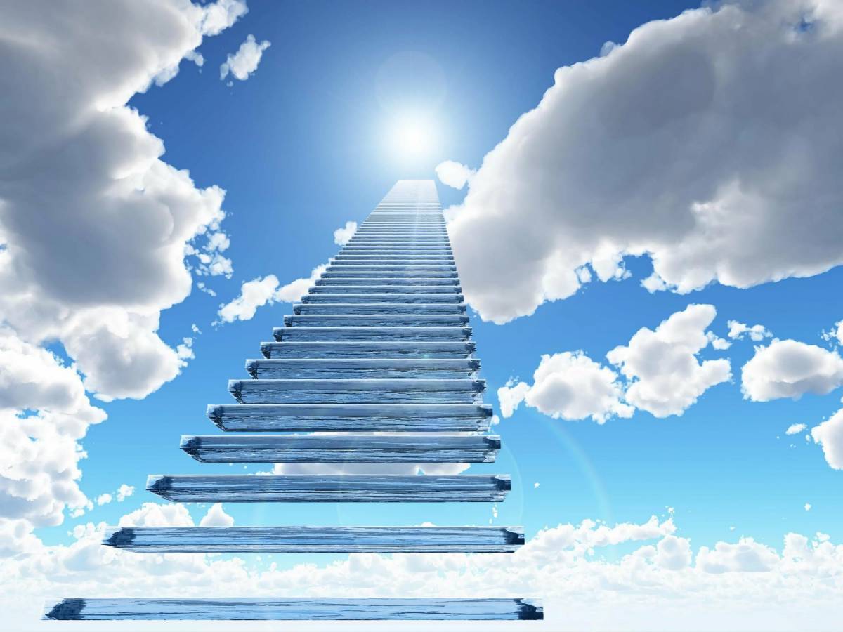 Лестница жизни семинар. Лестница в небо. Ступеньки в небо. Лестница в рай. Картина лестница в небеса.