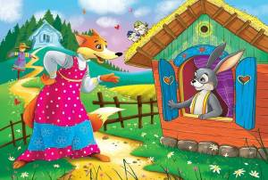 Раскраска лиса и заяц для детей #4 #370974
