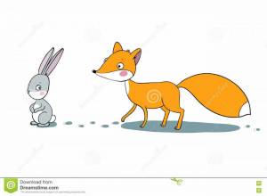 Раскраска лиса и заяц для детей #33 #371003