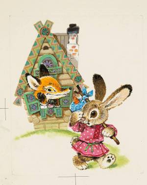 Раскраска лиса и заяц для детей #37 #371007