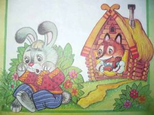 Раскраска лиса и заяц из сказки заюшкина избушка #13 #371021