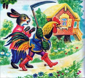 Раскраска лиса и заяц из сказки заюшкина избушка #27 #371035
