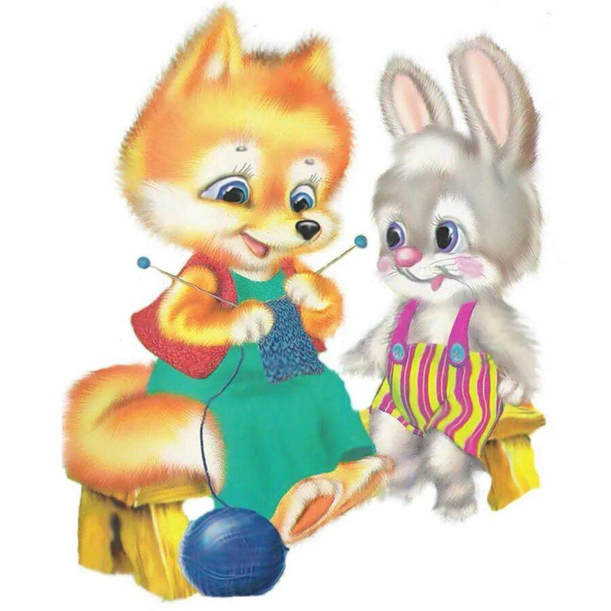Лиса и заяц для детей #35