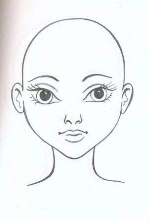 Раскраска лицо девушки для макияжа без волос #1 #372242