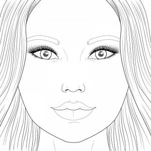 Раскраска лицо девушки для макияжа без волос #14 #372255