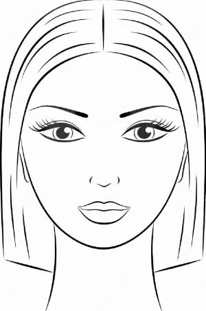 Раскраска лицо девушки для макияжа без волос #16 #372257