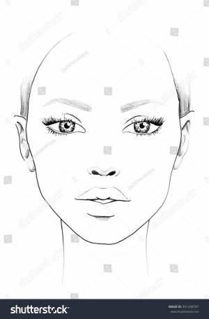 Раскраска лицо девушки для макияжа без волос #17 #372258
