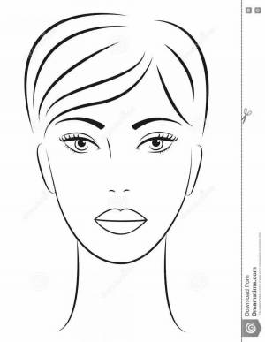 Раскраска лицо девушки для макияжа без волос #21 #372262