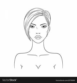 Раскраска лицо девушки для макияжа без волос #22 #372263