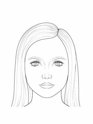 Раскраска лицо девушки для макияжа без волос #25 #372266