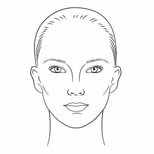 Раскраска лицо девушки для макияжа без волос #26 #372267