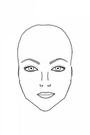 Раскраска лицо девушки для макияжа без волос #32 #372273