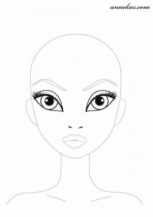 Раскраска лицо девушки для макияжа без волос #38 #372279