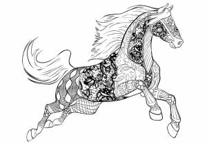 Раскраска лошадь антистресс #15 #374904