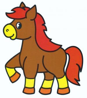 Раскраска лошадь для детей 3 4 лет #23 #374951