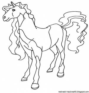 Раскраска лошадь для детей 6 7 лет #7 #374973