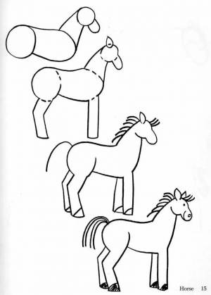 Раскраска лошадь для детей 6 7 лет #16 #374982