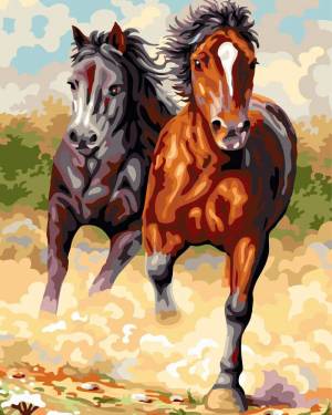 Раскраска лошадь по номерам #17 #375057