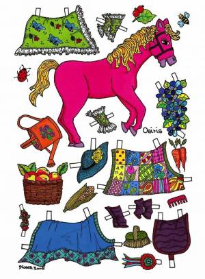 Раскраска лошадь с одеждой #24 #375210