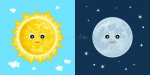 Раскраска луна и солнце для детей #1 #375621