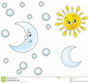 Раскраска луна и солнце для детей #3 #375623