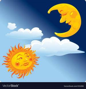 Раскраска луна и солнце для детей #8 #375628