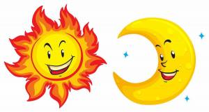 Раскраска луна и солнце для детей #13 #375633