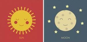 Раскраска луна и солнце для детей #21 #375641