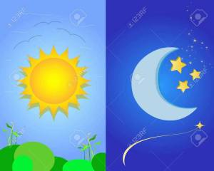 Раскраска луна и солнце для детей #22 #375642