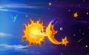 Раскраска луна и солнце для детей #33 #375653