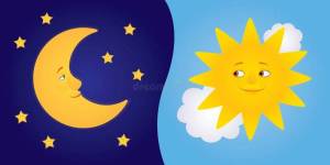 Раскраска луна и солнце для детей #34 #375654