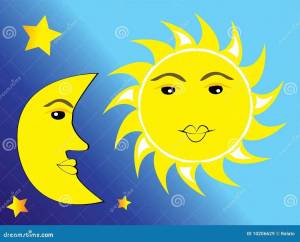 Раскраска луна и солнце для детей #36 #375656
