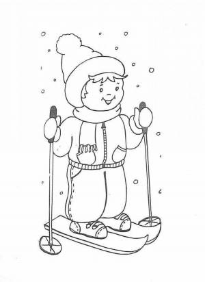 Раскраска лыжник для детей 4 5 лет #1 #375826